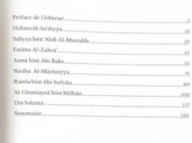 Extrait de la vie des sahabiyyates