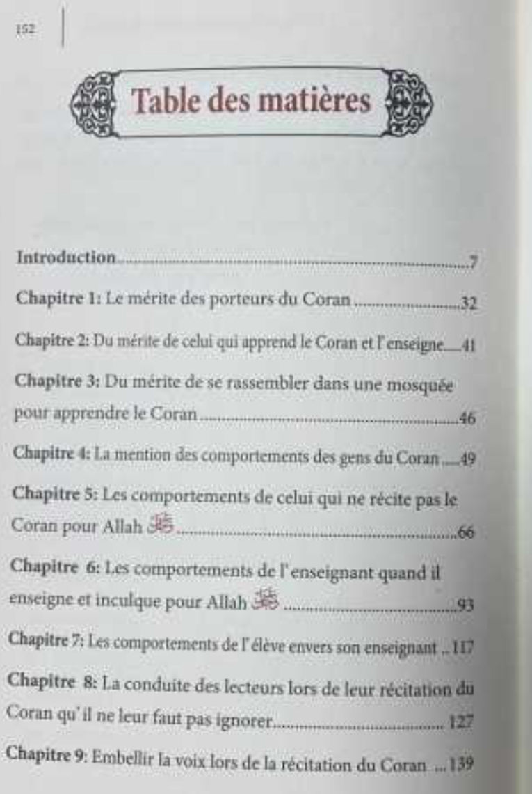 Commentaire du Livre : L'Ethique Des Mémorisateurs du Coran
