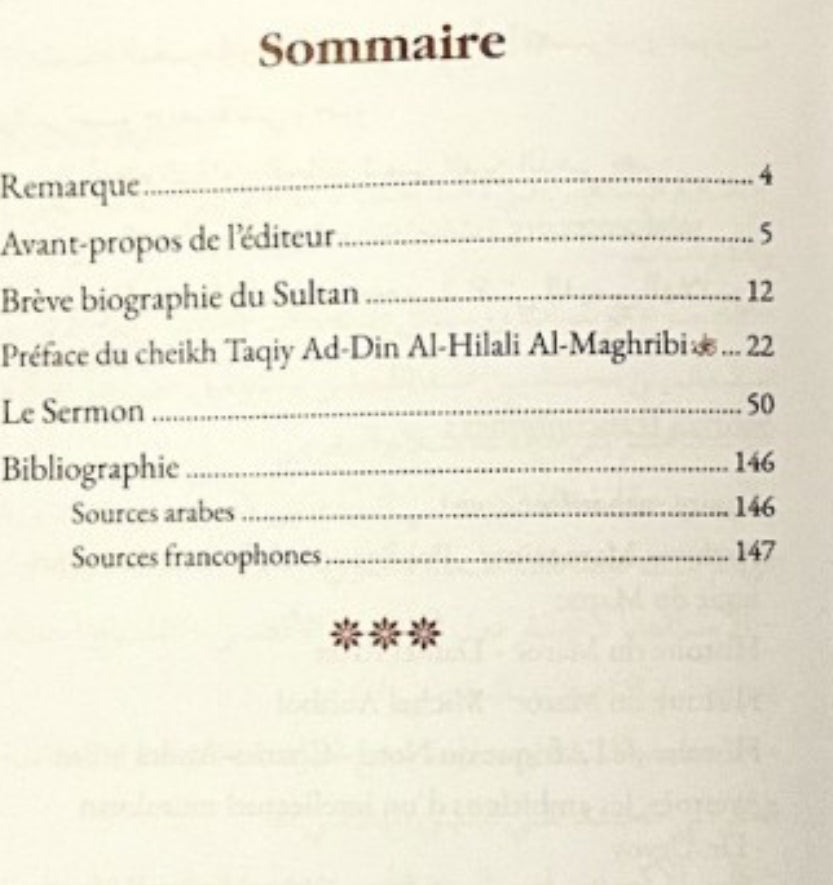 Le Sermon Triomphant du Sultan