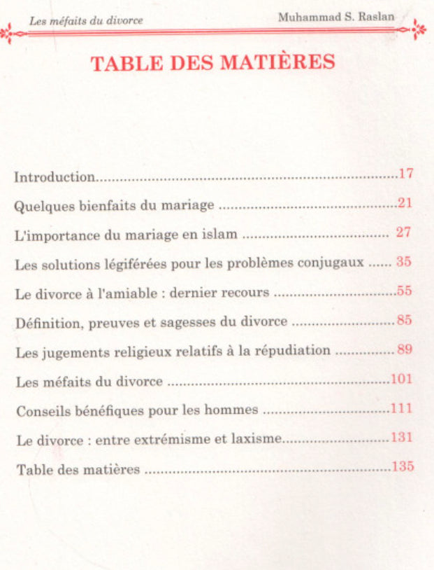 Les méfaits du divorce – Cheikh Raslan