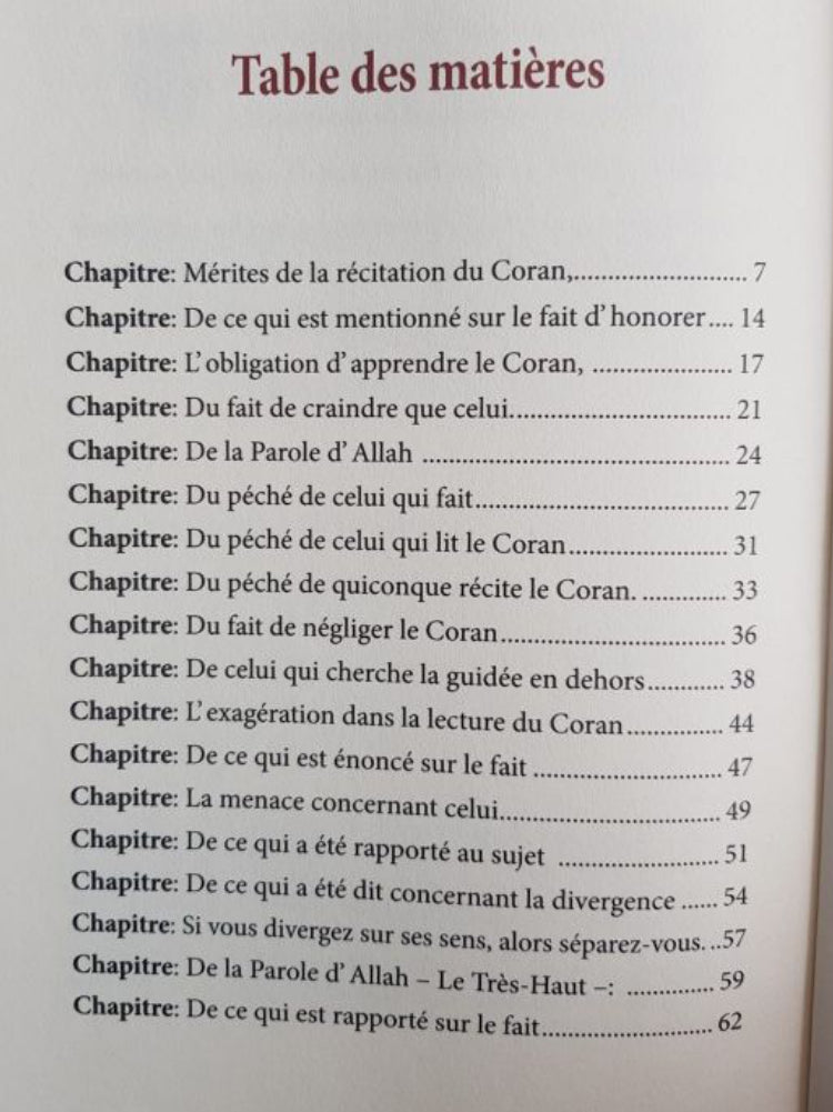 Les Mérites du Coran