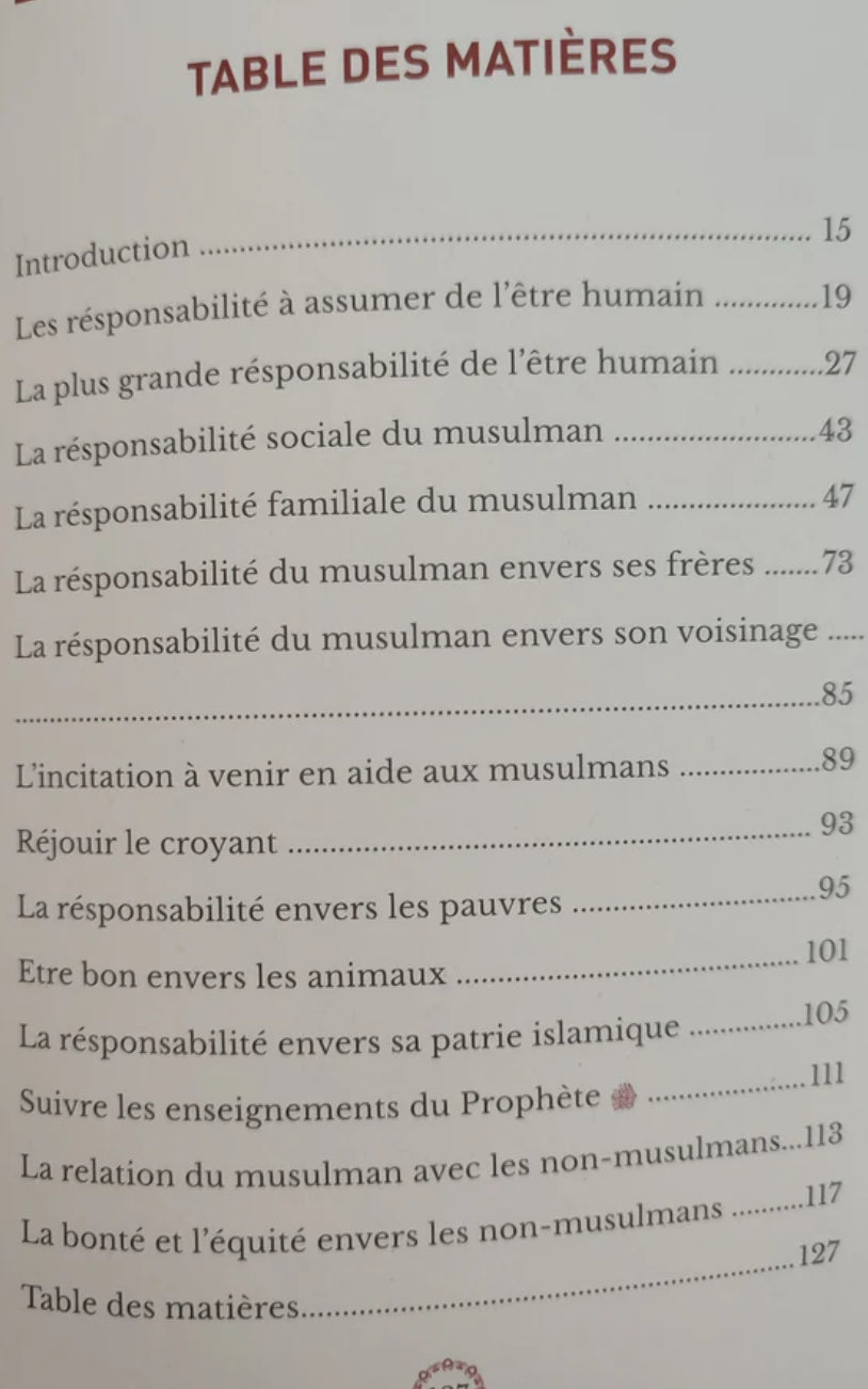 La Responsabilité sociale et humaine du musulmane