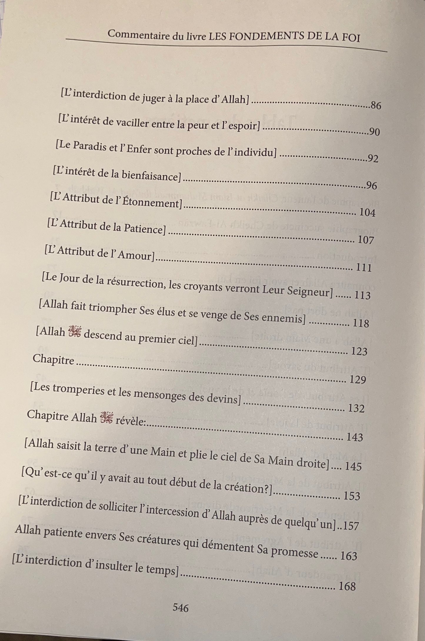 Commentaire du livre les fondements de la foi