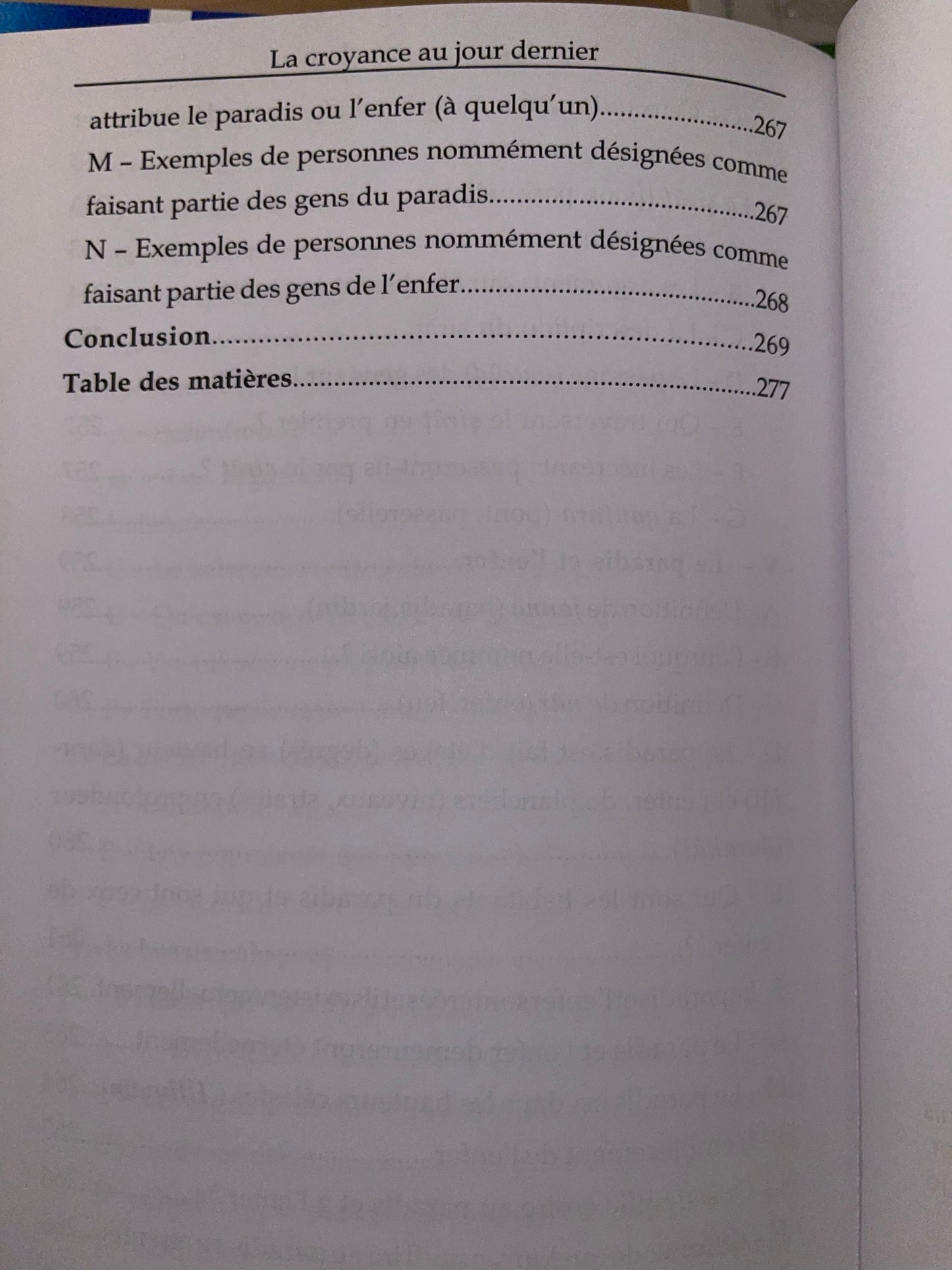 La croyance au jour dernier