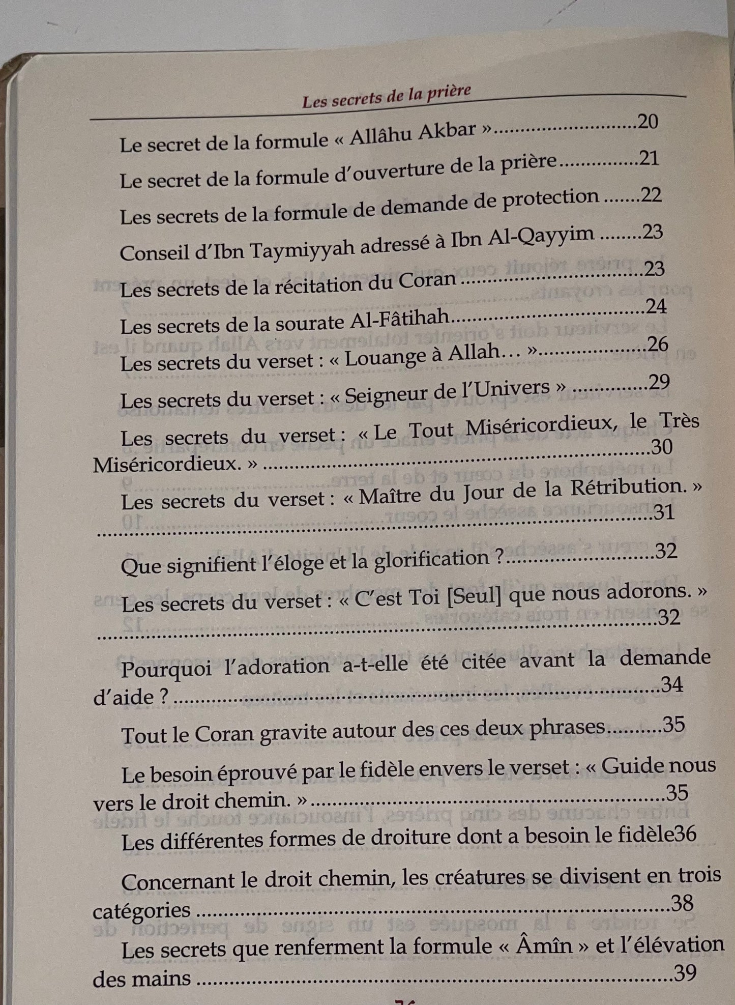 Les Secrets de la Prière