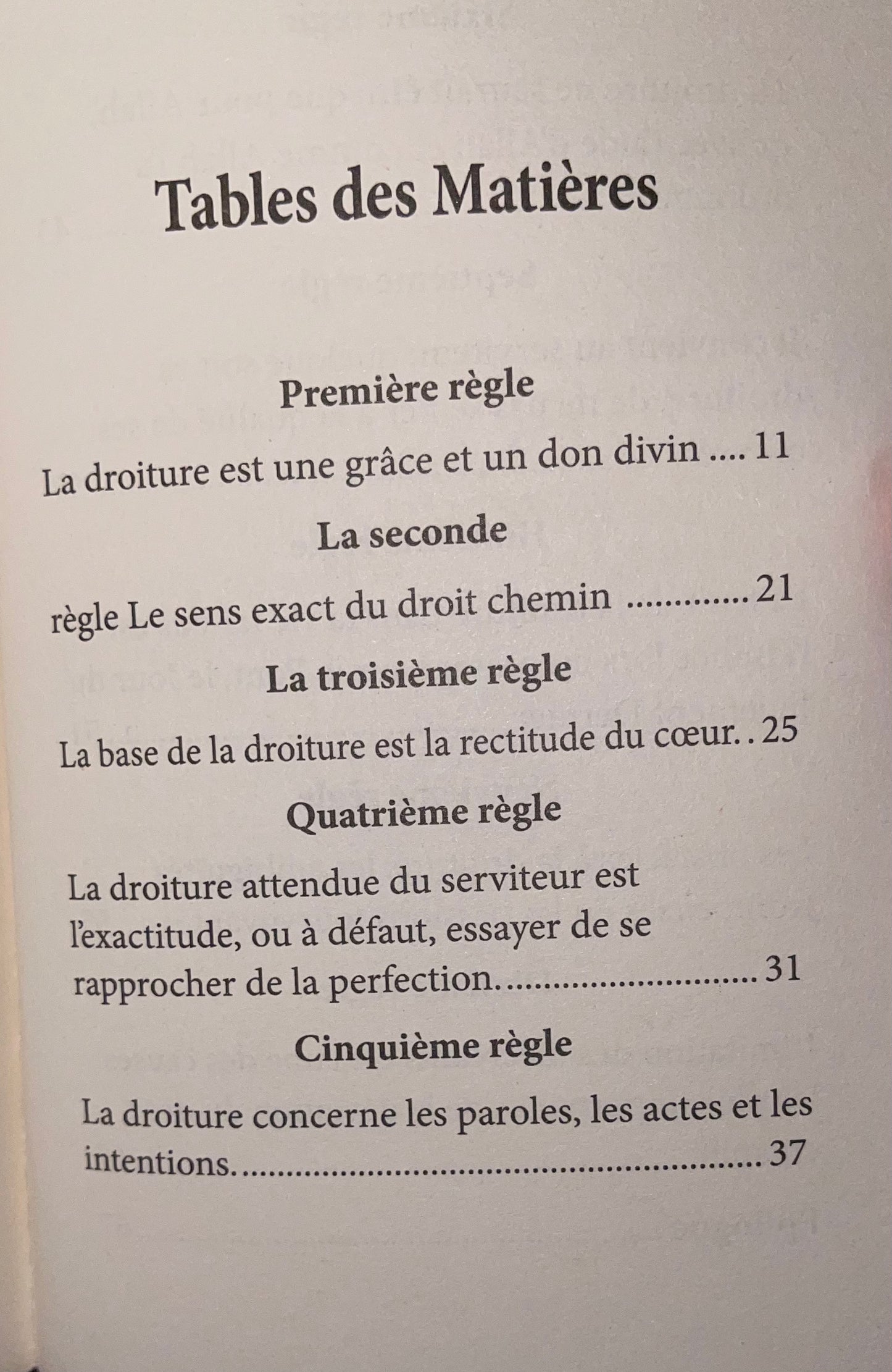 Dix Règles relatives à la Droiture