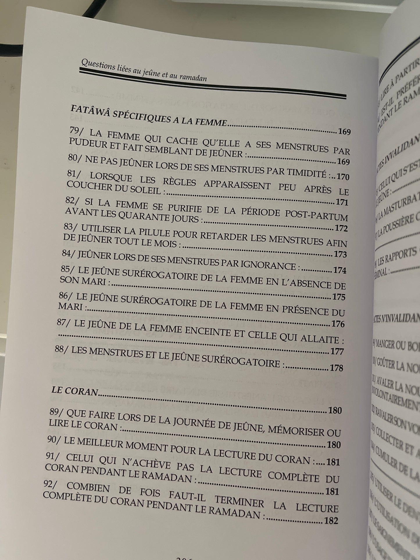 Les piliers de l'islam : Questions liées au jeûne et au ramadan