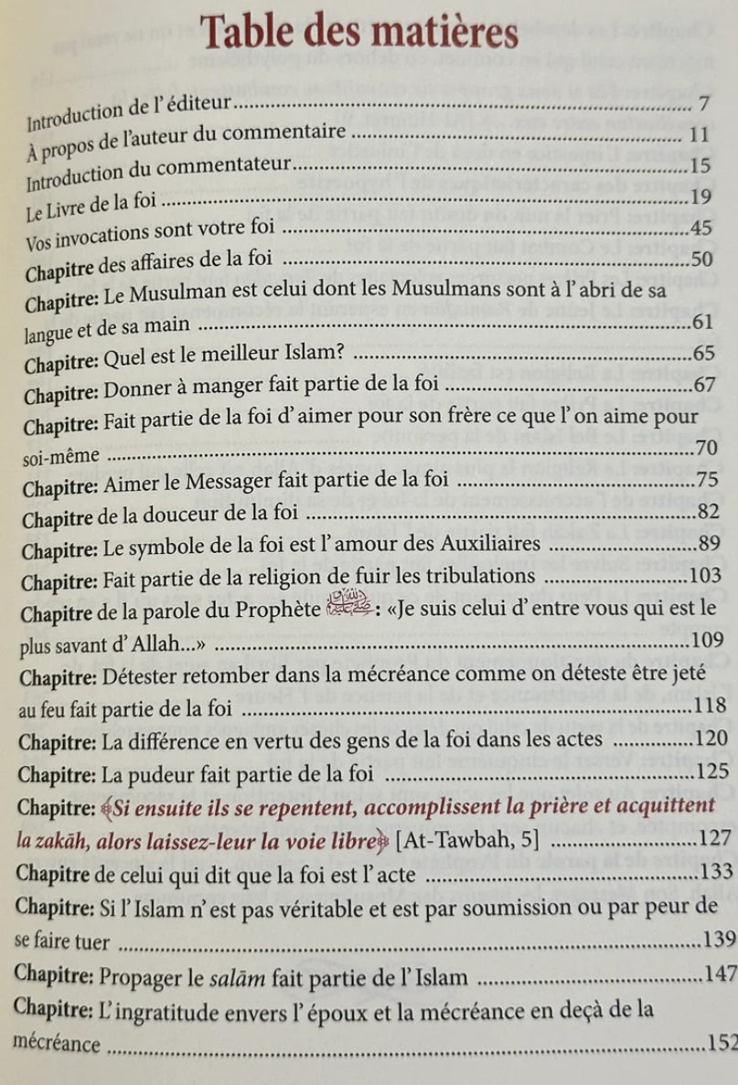 Explication Du Livre De La Foi De L'authentique D'Al-Bukhari