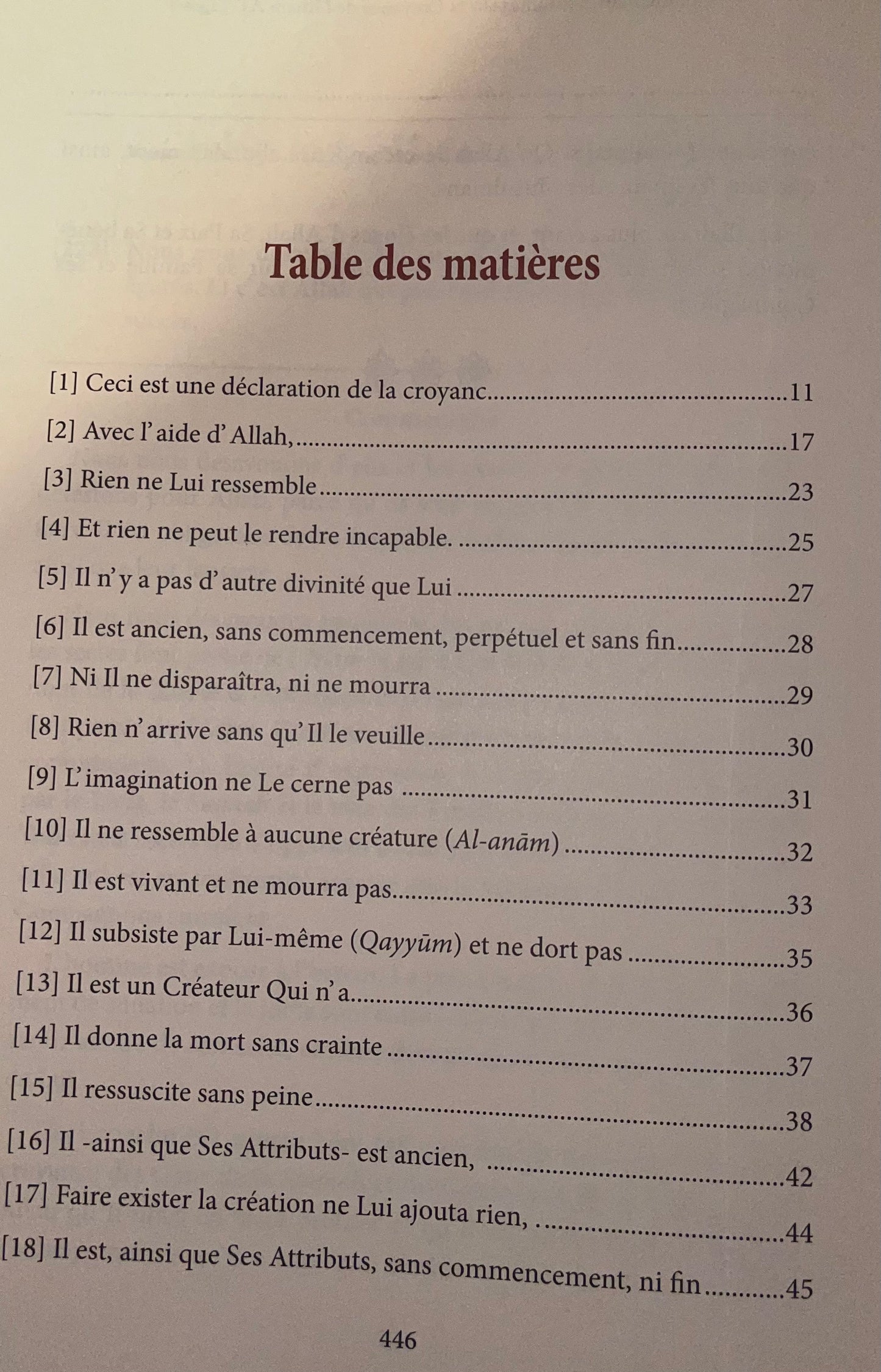 Commentaires résumés sur la croyance de l’imam at-tahawi la tahawiyya